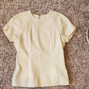 NWT T By Alexander Wang Light Sage Short-Sleeve Leather Top Small